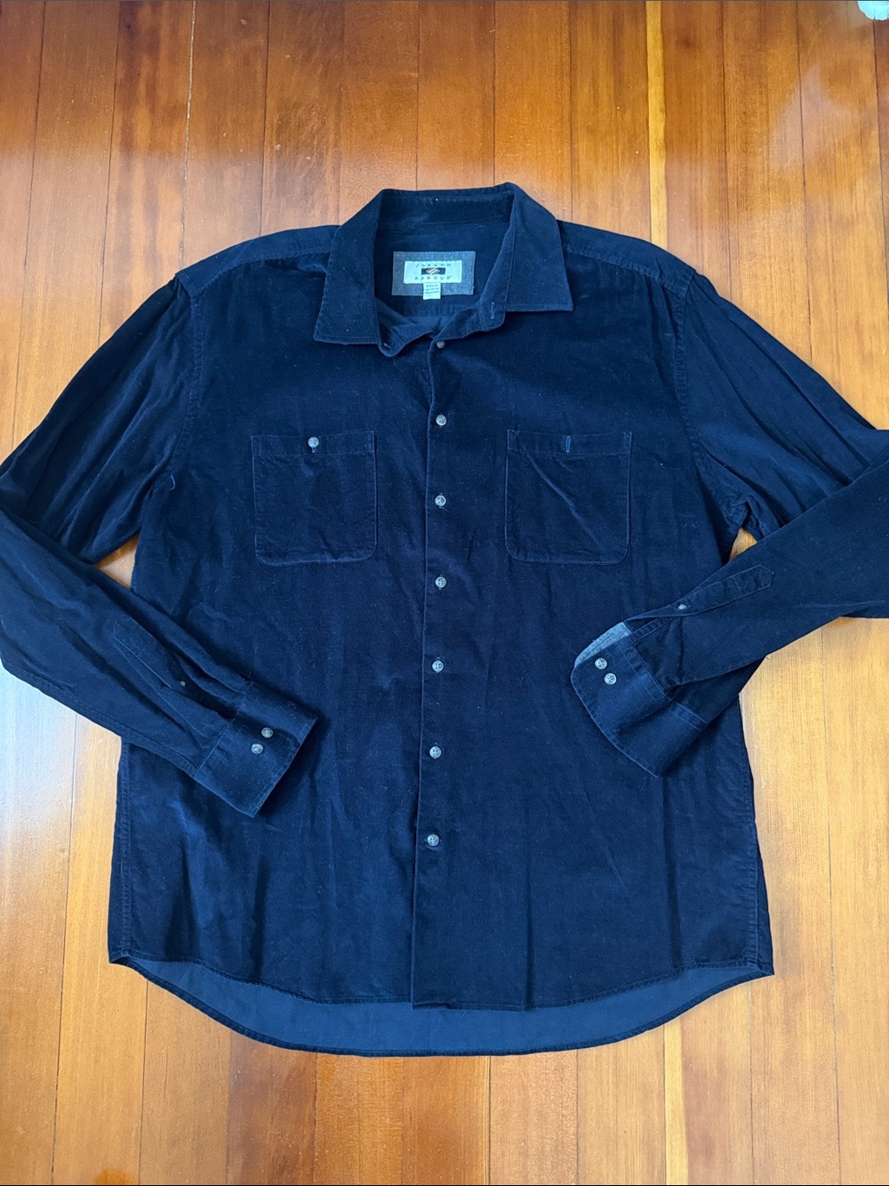 Joseph Abboud Navy Long-Sleeve Corduroy Button-Down Shirt